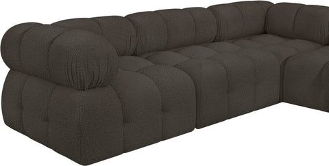Niya Brown Boucle Fabric Modular Sectional Sec7A