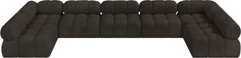 Niya Brown Boucle Fabric Modular Sectional Sec7A