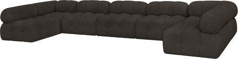 Niya Brown Boucle Fabric Modular Sectional Sec7A