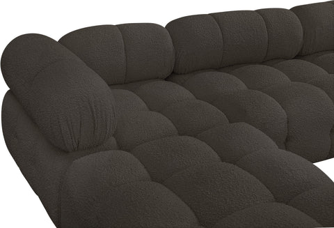 Niya Brown Boucle Fabric Modular Sectional Sec7B