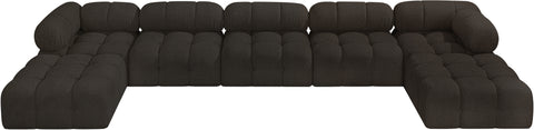Niya Brown Boucle Fabric Modular Sectional Sec7B