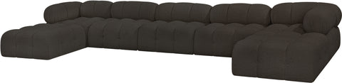 Niya Brown Boucle Fabric Modular Sectional Sec7B