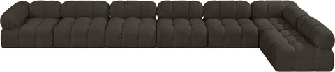 Niya Brown Boucle Fabric Modular Sectional Sec7C