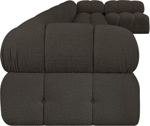 Niya Brown Boucle Fabric Modular Sectional Sec7C