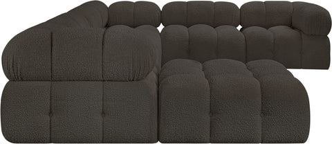Darcy 136" Brown Boucle Fabric Upholstered Sectional, 7-Piece