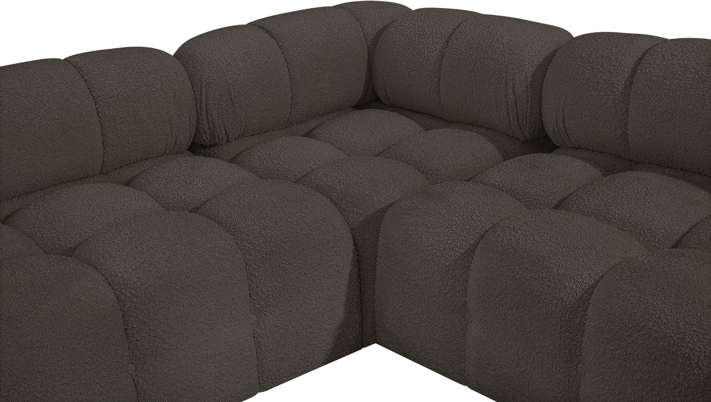 niya brown boucle fabric modular sectional sec8a