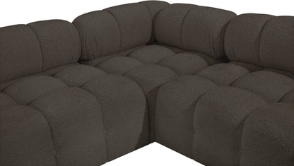 Niya Brown Boucle Fabric Modular Sectional Sec8A