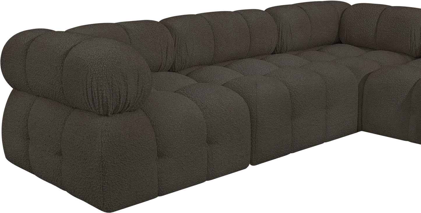 niya brown boucle fabric modular sectional sec8a