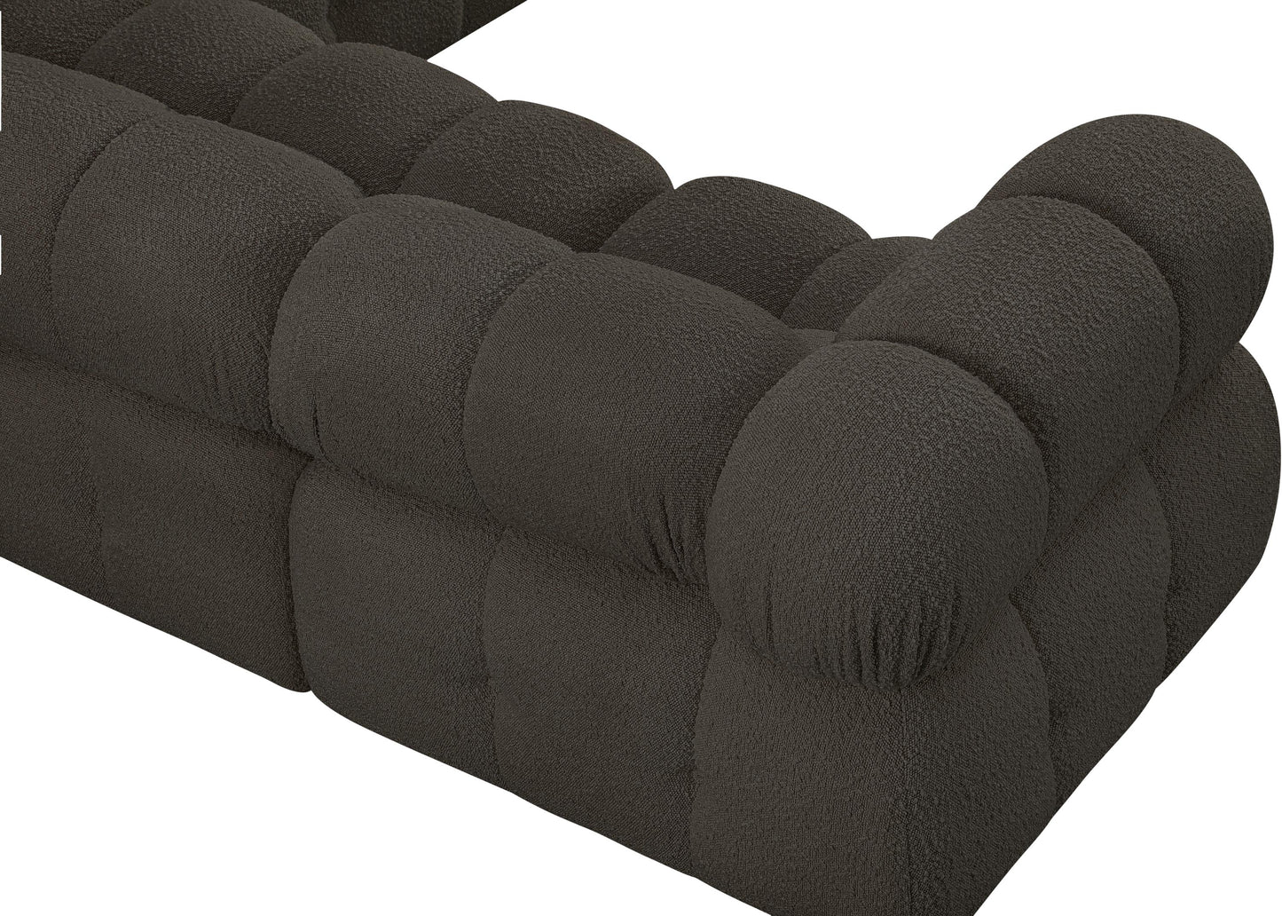 niya brown boucle fabric modular sectional sec8a