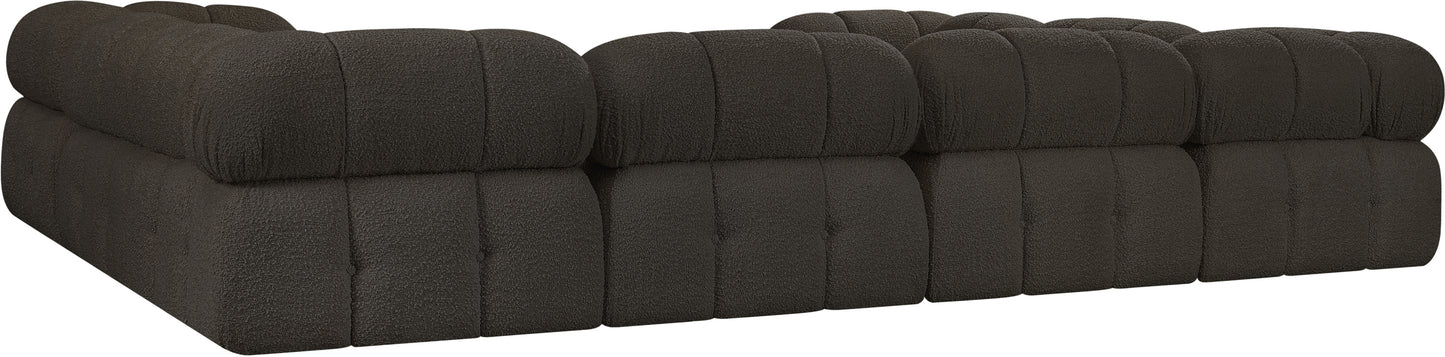 niya brown boucle fabric modular sectional sec8a