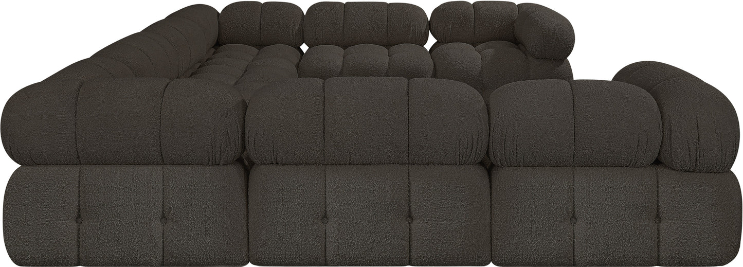 niya brown boucle fabric modular sectional sec8a