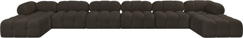 Darcy 204" Brown Boucle Fabric Upholstered Sectional, 8-Piece