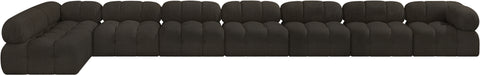 Darcy 204" Brown Boucle Fabric Upholstered Sectional, 8-Piece