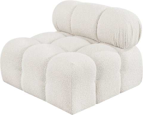 Niya Cream Boucle Fabric Armless Armless