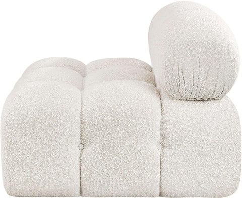 Niya Cream Boucle Fabric Armless Armless