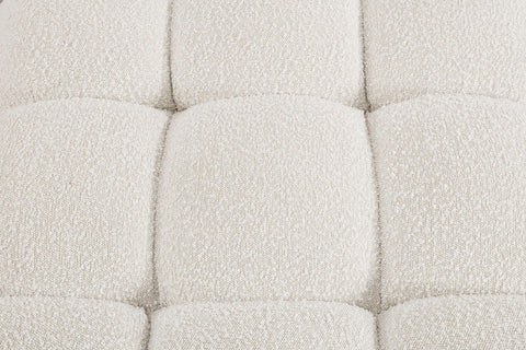 Niya Cream Boucle Fabric Ottoman Ott