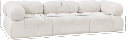 Darcy 102" Cream Boucle Fabric Upholstered Sofa, 3-Piece