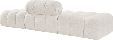 Darcy 102" Cream Boucle Fabric Upholstered Sofa, 3-Piece (Style 2)