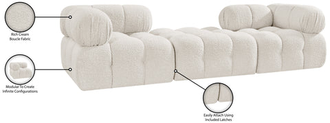Darcy 102" Cream Boucle Fabric Upholstered Sofa, 3-Piece (Style 3)