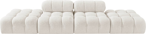Darcy 136" Cream Boucle Fabric Upholstered Sofa, 4-Piece (Style 2)