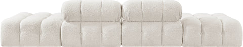 Darcy 136" Cream Boucle Fabric Upholstered Sofa, 4-Piece (Style 2)