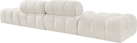 Darcy 136" Cream Boucle Fabric Upholstered Sofa, 4-Piece (Style 2)