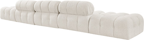 Darcy 170" Cream Boucle Fabric Upholstered Sofa, 5-Piece