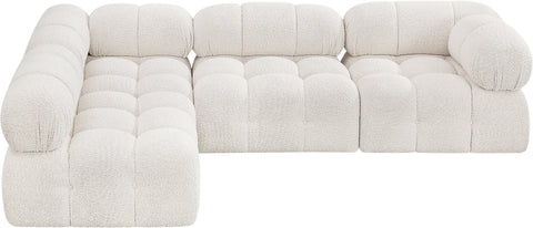 Niya Cream Boucle Fabric Modular Sectional Sec4A