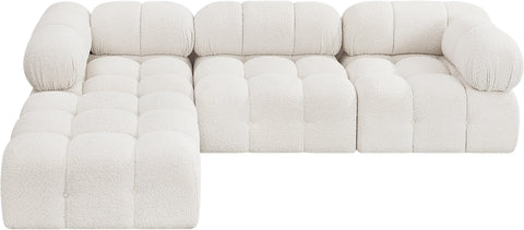 Niya Cream Boucle Fabric Modular Sectional Sec4B