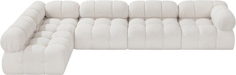 Niya Cream Boucle Fabric Modular Sectional Sec5A