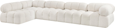 Niya Cream Boucle Fabric Modular Sectional Sec5A