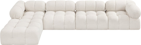 Niya Cream Boucle Fabric Modular Sectional Sec5B