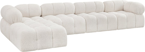 Niya Cream Boucle Fabric Modular Sectional Sec5B
