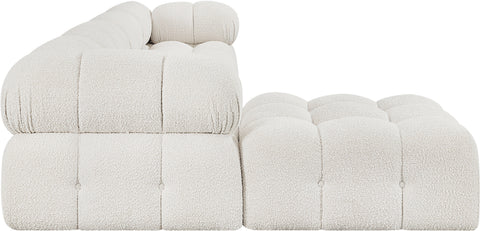 Niya Cream Boucle Fabric Modular Sectional Sec5B