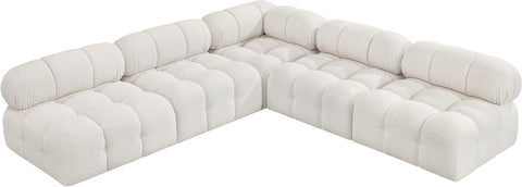 Niya Cream Boucle Fabric Modular Sectional Sec5C