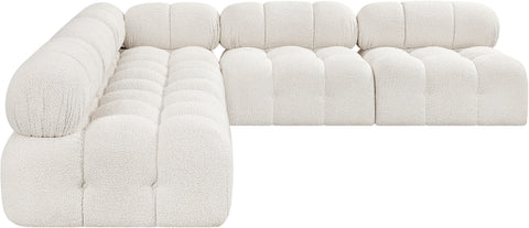 Niya Cream Boucle Fabric Modular Sectional Sec5C