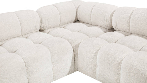 Niya Cream Boucle Fabric Modular Sectional Sec5C