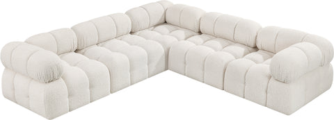 Niya Cream Boucle Fabric Modular Sectional Sec5D