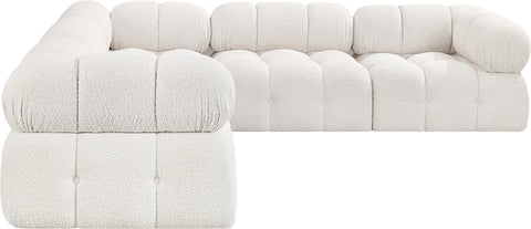 Niya Cream Boucle Fabric Modular Sectional Sec5D