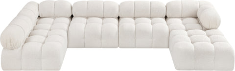 Niya Cream Boucle Fabric Modular Sectional Sec6A