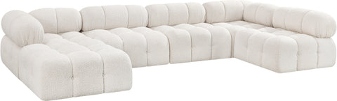 Niya Cream Boucle Fabric Modular Sectional Sec6A