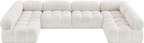 Niya Cream Boucle Fabric Modular Sectional Sec6B