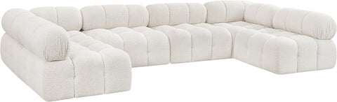 Niya Cream Boucle Fabric Modular Sectional Sec6B