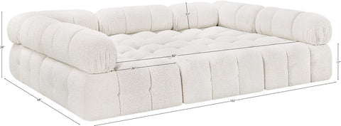 Darcy 102" Cream Boucle Fabric Upholstered Sectional, 6-Piece