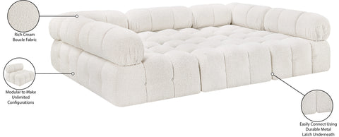 Darcy 102" Cream Boucle Fabric Upholstered Sectional, 6-Piece