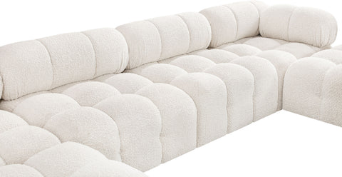 Niya Cream Boucle Fabric Modular Sectional Sec6D