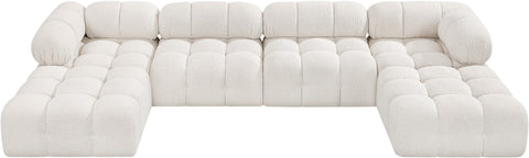 Niya Cream Boucle Fabric Modular Sectional Sec6D