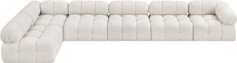 Niya Cream Boucle Fabric Modular Sectional Sec6E