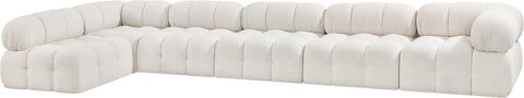 Niya Cream Boucle Fabric Modular Sectional Sec6E