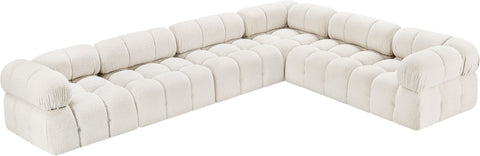 Niya Cream Boucle Fabric Modular Sectional Sec6F